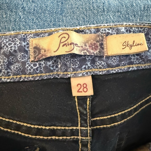 Paige Women's Blue Skyline Dark Blue Mid-rise Straight Leg Jeans Size 28 - Picture 4 of 8